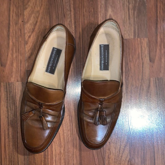 Johnson And Murphy Other - JOHNSTON & MURPHY CROWN TASSEL LOAFERS MENS 11M BROWN LEATHER SHOES